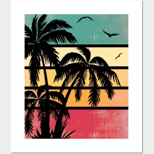 Retro Vintage Sunset Posters and Art